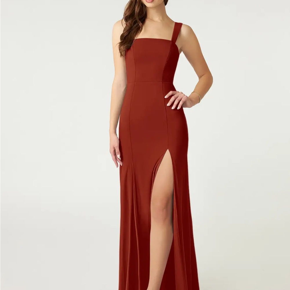Azazie Rust Red Wedding Dress - Picture 4 of 6